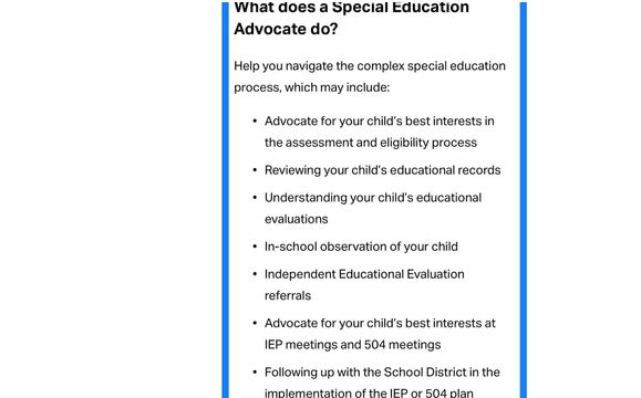 What does a special education advocate do?  by IEP San Diego