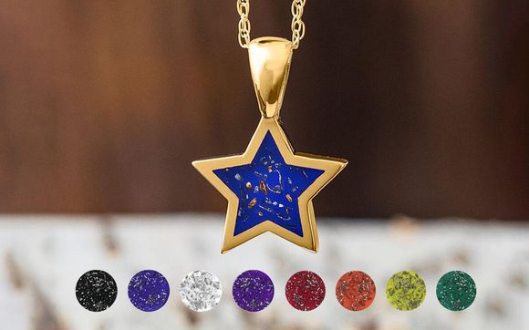 Gold and Blue Stardust Necklace by Jewelry by Johan