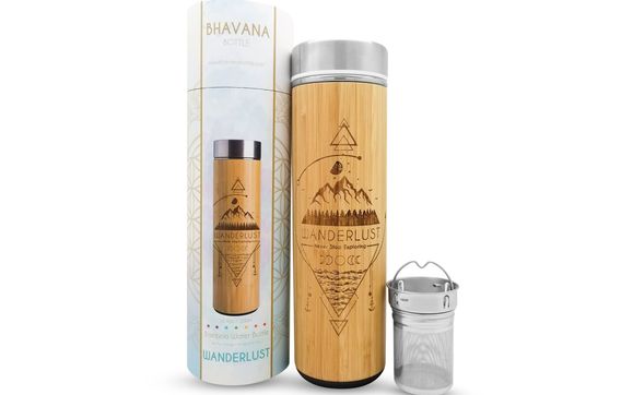 Wanderlust Bamboo Water Bottle