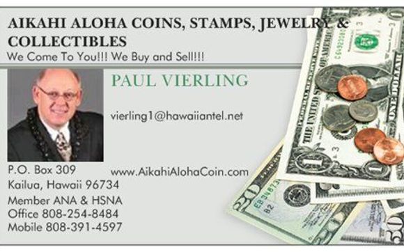 Coins, Stamps, Jewelry & Collectibles by Aikahi Aloha coins, stamps, jewelry & collectibles