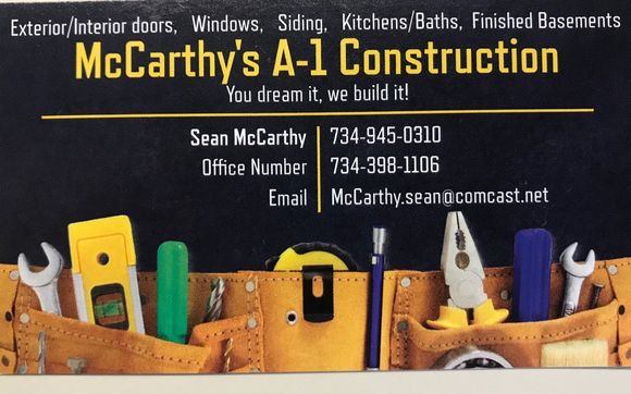 McCarthy's A-1 Construction  by McCarthy's A-1 Construction Inc.