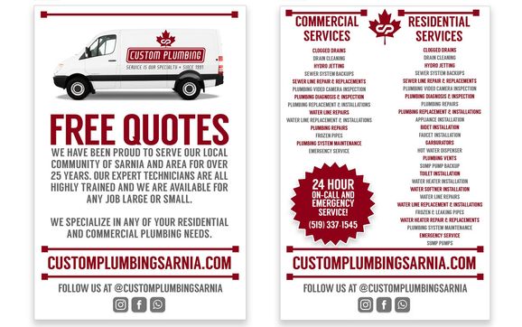 Services Offered by Custom Plumbing