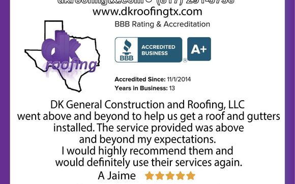 Free Estimates by DK General Construction & Roofing, LLC