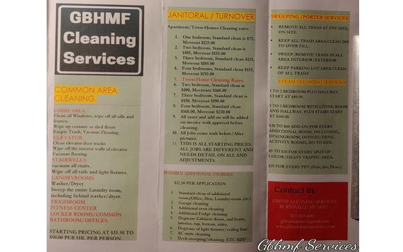 Regular and Preventative Maintenance Contracts  by GBHMF SERVICES LLC
