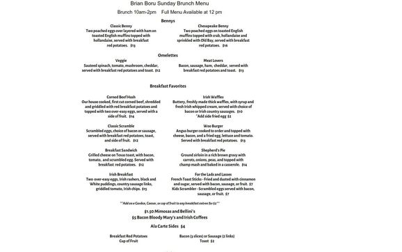 Sunday Brunch by Brian Boru Restaurant and Pub