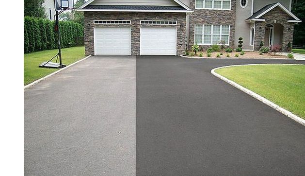 Before and After Sealcoat by All Pro Asphalt