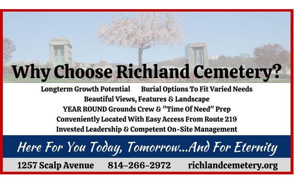 In-Ground Burial, Crypts, Cremation Niches & Monument Sales by Richland Cemetery