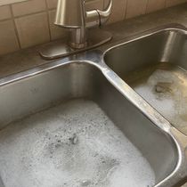 Plugged kitchen sink by Sewer Specialist