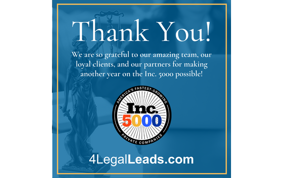 4LegalLeads.com on INC 5000  by 4LegalLeads.com