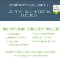How can Brown Business Solutions help you with your Business bookkeeping? We support our clients in many different ways! by The Tax Minded Bookkeeper