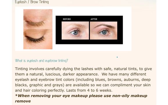 Brow & Lash Tinting by Dayle's European Skin Care & Med Spa