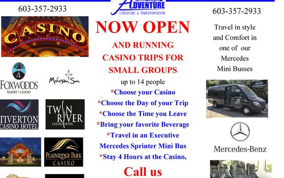 Coach Bus & Casino Trips Coming Soon! by Adventure Limousine