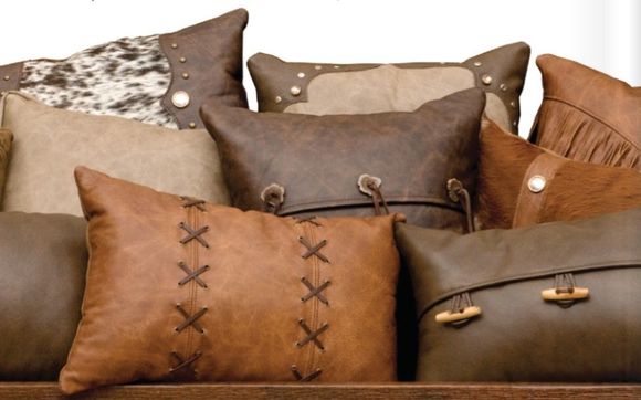 Wooded River Luxury Leather Pillows by Ozark Cabin Décor, LLC