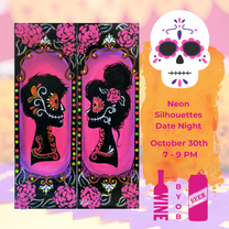 In Studio | Neon Silhouettes - Date Night by Painting With A Twist - Gilbert, AZ