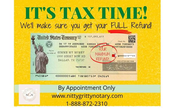 Tax Preparation by Nitty Gritty Notary in Dallas, TX - Alignable