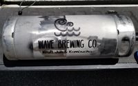 Kegs of kombucha by Wave Brewing Company