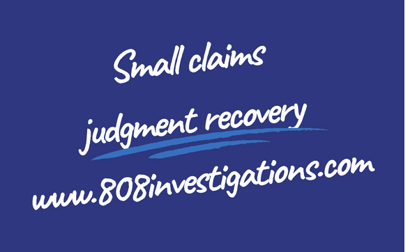 Judgment / small claim recovery  by 808 Investigations