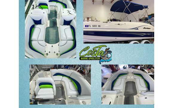 Boat upholstery  by Costa Marine Upholstery