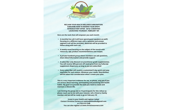 Reclaim Your Health with Christine by Reclaim Your Health LLC