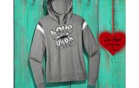 Love Hard Ladies Hooded Sweatshirt by Horizing Up Printing