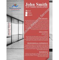 Free Visual CV template with standard resume pkg purchase by Market-Connections Resume Services
