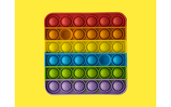 Colorful Rainbow Square - Pop it Fidget Toy by Fidget BOP! 