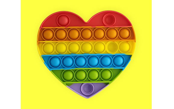 Colorful Rainbow Heart - Pop it Fidget Toy by Fidget BOP! 