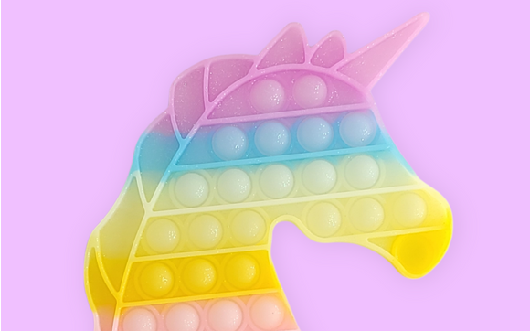 Rainbow Pastel Glitter Unicorn - Pop it Fidget Toy by Fidget BOP! 