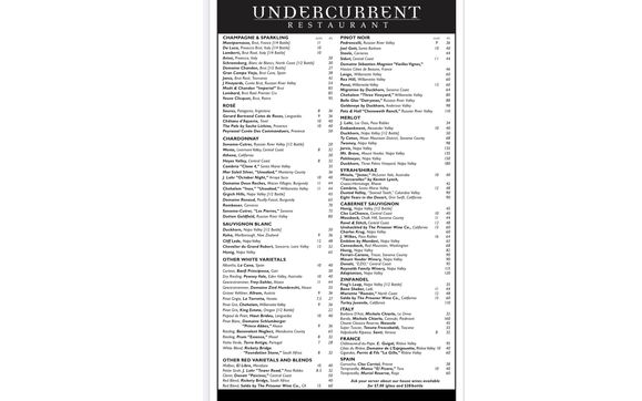 Wine Service by Undercurrent Restaurant