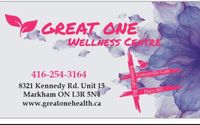 Grand opening promote $45/45min 416-254-3164 by Great One Wellness 