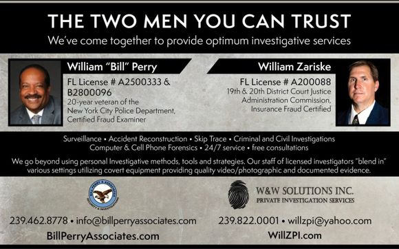 Private Investigations  by W&W Solutions, Inc.