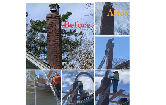 Rebuild of a new chimney by All Access Chimney & Fireplace Inc
