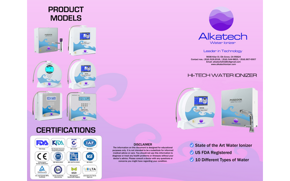 Undersink and Counter Top Model of  " ALKATECH " by Alkatech Water Ionizer LLC