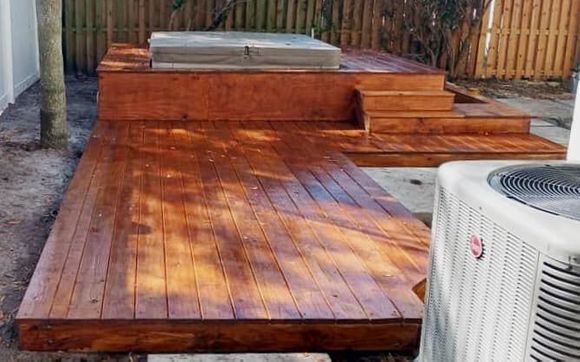 Update your new deck with a colored stain❤️ Before & After by Paint Rescue LLC