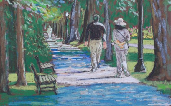Fine Art  " A walk thru Hlfx Public Gardens" by Rae Smith-Pastel Artist