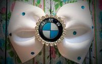 Sports car BMW Enthusiast rhinestone adorned girls hair bow by TheBowBizz