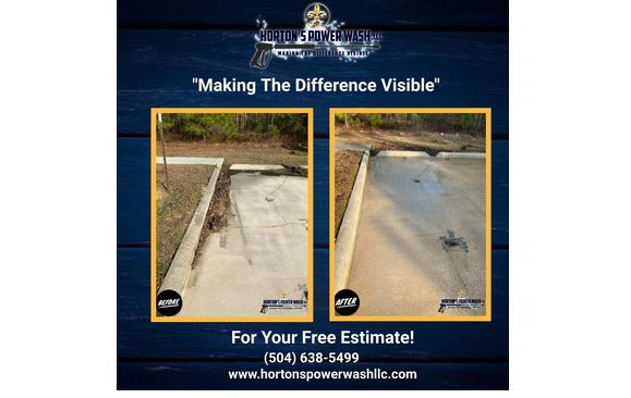 Concrete Cleaning (Driveways, Sidewalks and Parking Lots) by Horton’s Power Wash, LLC