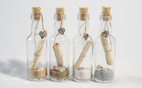 Footprints in the Sand - Message in a Bottle by Justice Never Sleeps-keepsakes