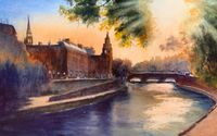 Sunset on the Seine by Bernie’s Colors
