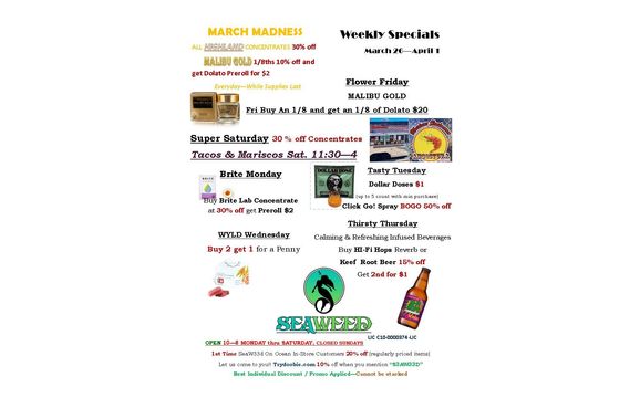 Weekly Specials & New Drops by Seaweed On Ocean / Aluh-teh