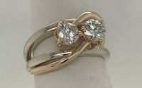 Custom=designed Bi-color, 2 stone twist ring by Towne Square Jewelers