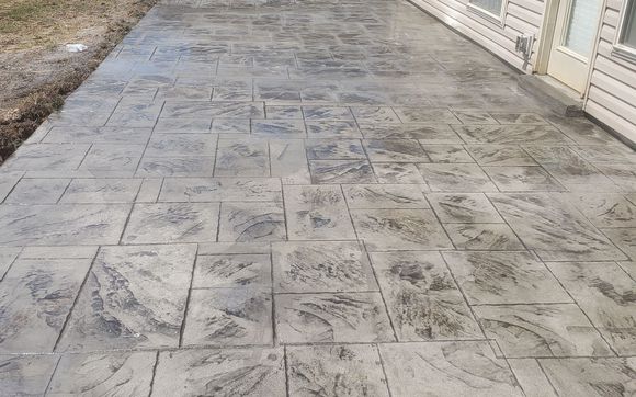 Stamped Patio  by Turley & Turley Construction