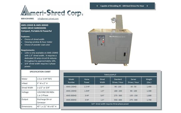 HDD-SSD Shredders Series 1 - Ameri-Shred Corp.