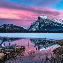 Rundle Mtn Sunset Banff by Mike Gould Photoscapes