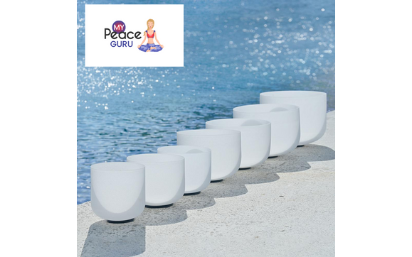 6-12" Crystal Singing Bowl Set Chakra Frosted Quartz Notes CDEFGAB by My Peace Guru by My Peace Guru