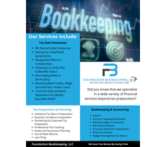Introduction of New Services! by Foundation Bookkeeping, LLC
