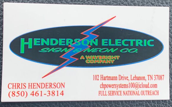 Lighted signage by Henderson Electric Sign and Neon in Lebanon, TN ...