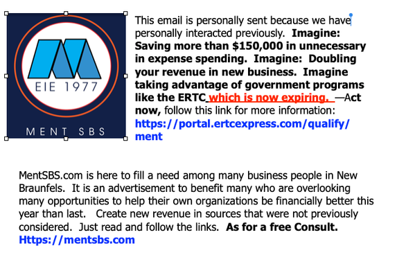 Save on your 2022 taxes.  $26,000. per employed W2 employee. by Ben Miedema/Mentrade, LLC
