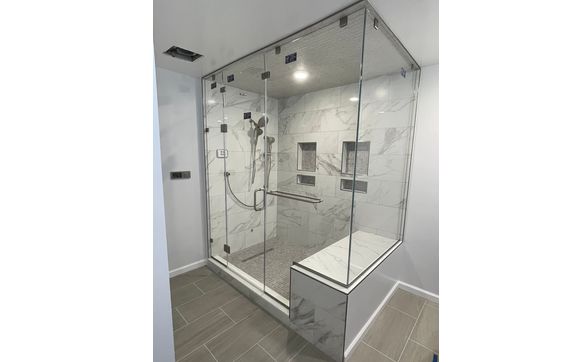 Amazing master shower with steam and Digital shower  by FLX construction llc