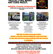 SECURITY AND INVESTIGATIONS  by Century Security Services & Century Medical Response